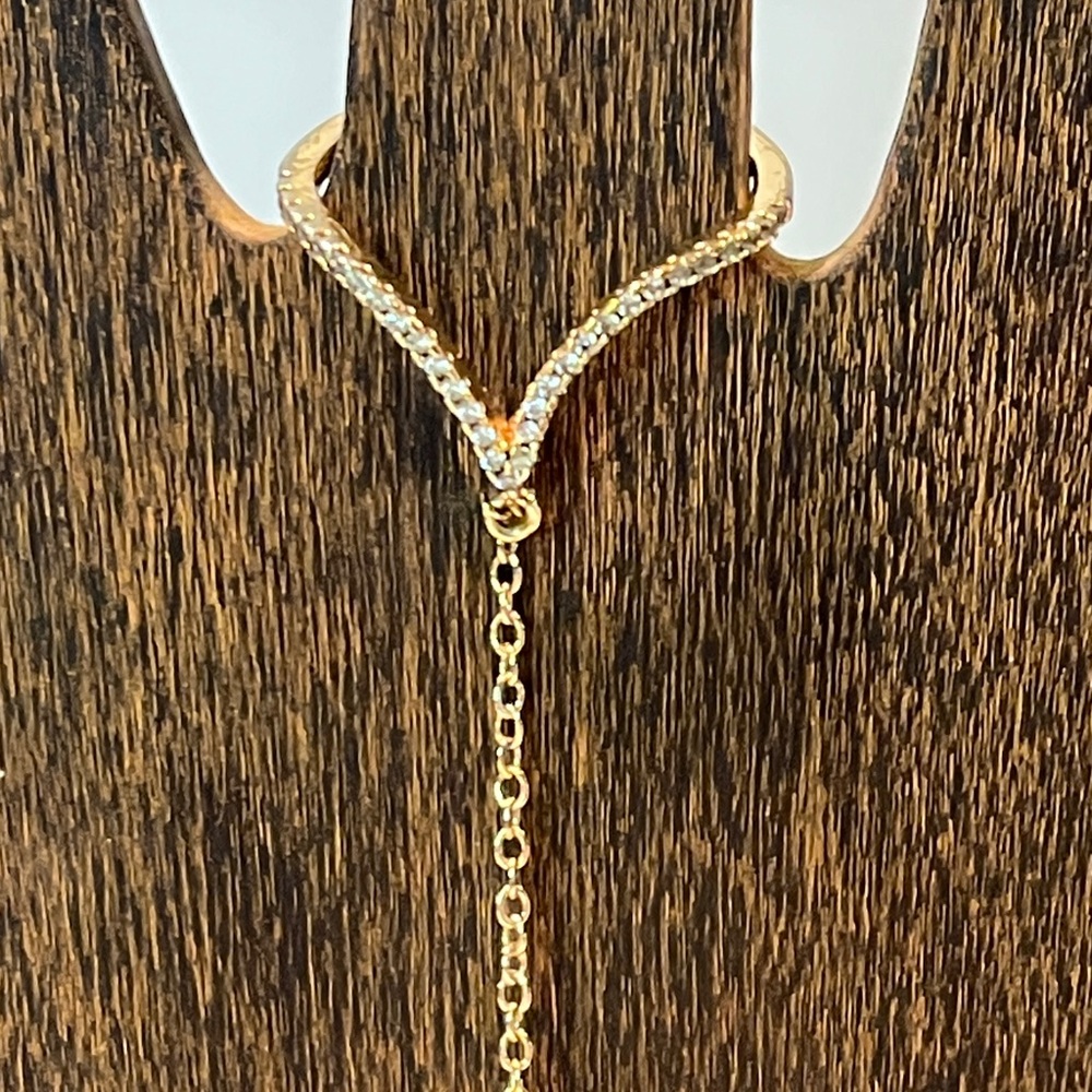 Hand Chain  Bracelet with Crystal Accent - Picture 5 of 8